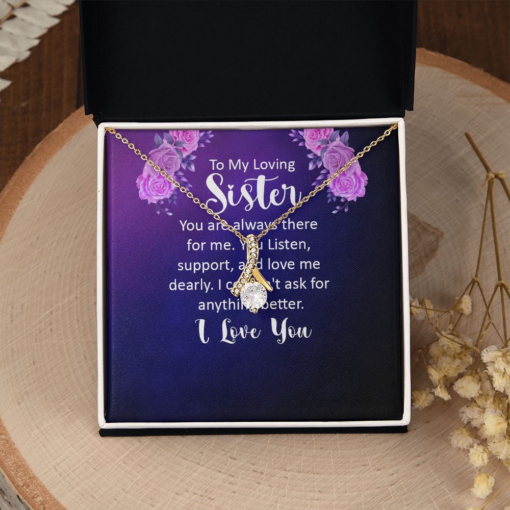 Couples Gifts, Loving Sister Necklace Gifts From Husband, Wedding Anniversary Jewelry For Wife From Husband, Wife Birthday From Husband, To My Unbiological Sister Message Card and Gift Box styles On Birthday, Christmas, Anniversary  Allruing Necklace