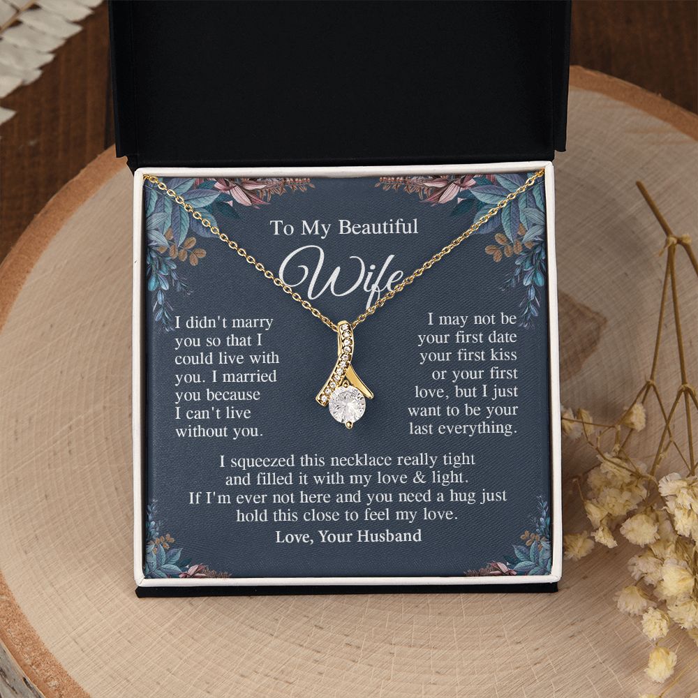 Wife Necklace Gift From Husband, Anniversary Romantic Gifts for Wife from Husband, Wife Anniversary Gifts Message Card and Necklace Gifts Box Gift Box Styles on Birthday, Wedding, Anniversary, Valentine Allruing Necklace