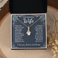 To My Beautiful Wife Necklace Gift for Her, Soulmate for Wife Valentine Gifts from Husband, Birthday for Women, Soulmate Gifts, Message Card and Necklace Gifts Box Gift Box Styles on Birthday, Wedding, Anniversary, Valentine Allruing Necklace