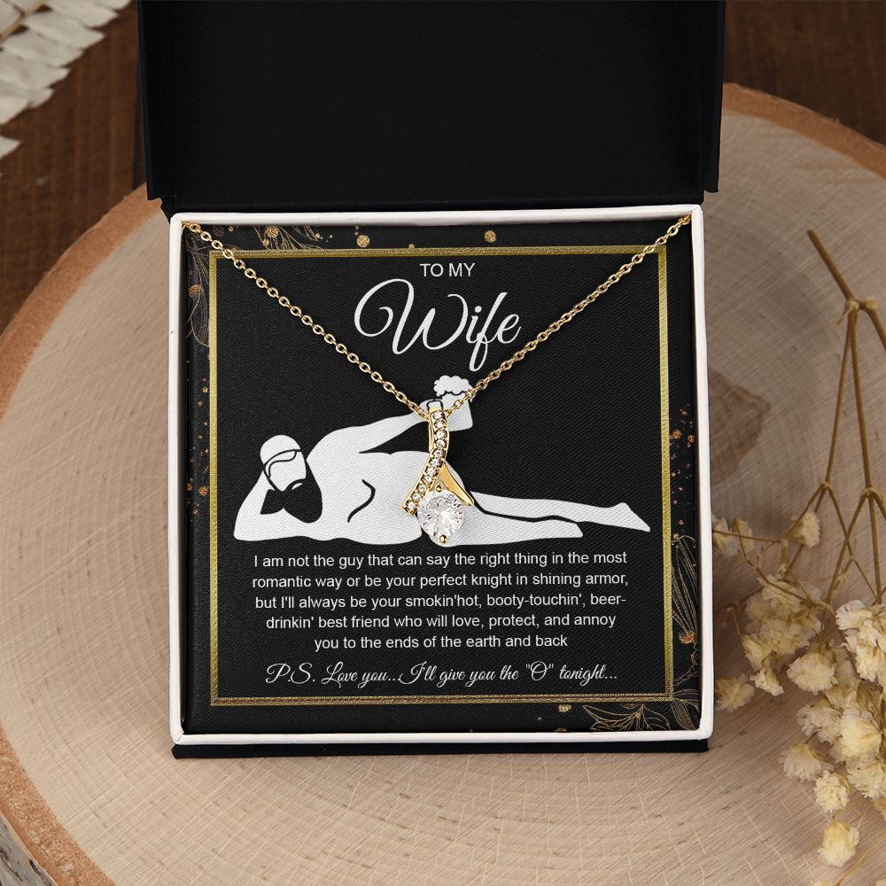 To My Wife Necklace For Women, Funny Gifts For Girlfriend,Valentine Christmas Presents For Girlfriend, Best Birthday Meaningful Gift Ideas For Wife, Women Romantic Jewelry For Her Wedding Message Card and Gift Box Styles Allruing Necklace