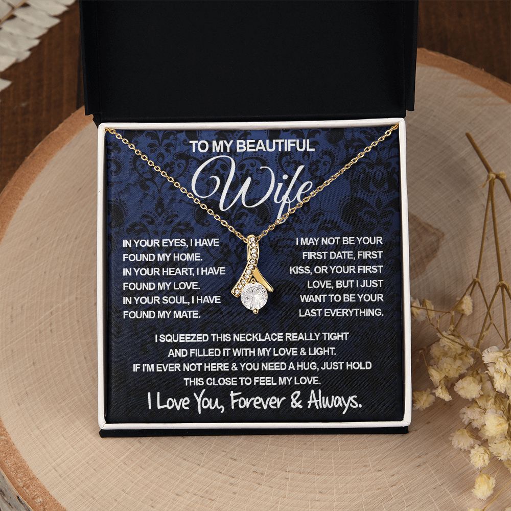 To My Beautiful Wife Necklace, Soulmate Jewelry For Women, Wife Necklace From Husband, Soulmate Anniversary Gifts Necklace For Wife, Soulmate Gifts For Her, To My Future Wife Necklace Soulmate Allruing Necklace