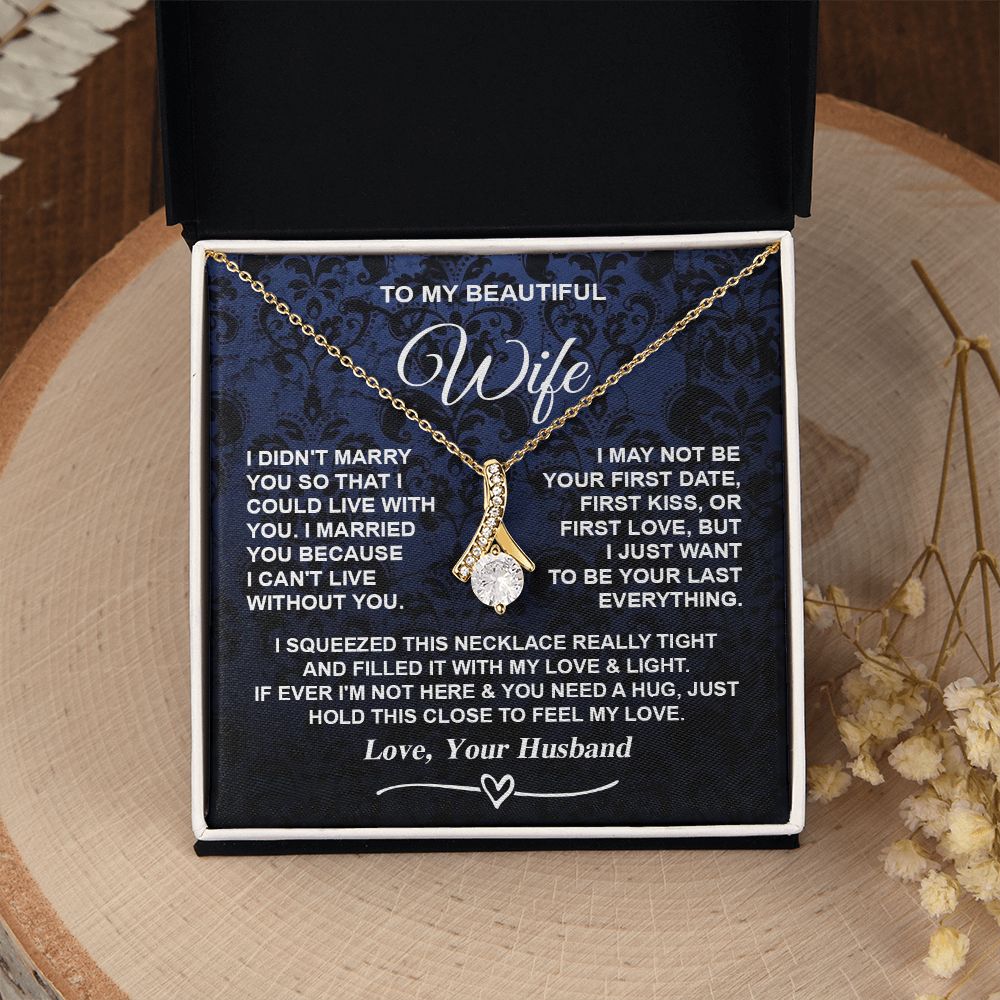 Wife Necklace Gifts from Husband, Gifts for Wife Anniversary from Husband, Necklaces for Wife from Husband to My Wife Message Card and Necklace Gift Box Gift Box Styles on Birthday, Christmas, Wedding, Anniversary, Valentine Allruing Necklace
