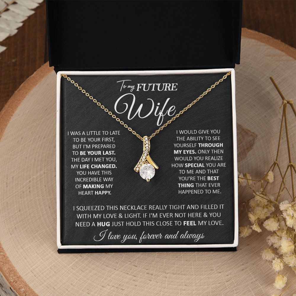 Couples Gifts, To My Beautiful Wife, Necklace From Husband, Valentine For Wife From Husband, Wife Wedding From Husband, To My Wife, Necklace Custom Name Message Card and Gift Box Styles on Birthday, Christmas, Wedding, Anniversary Allruing Necklace