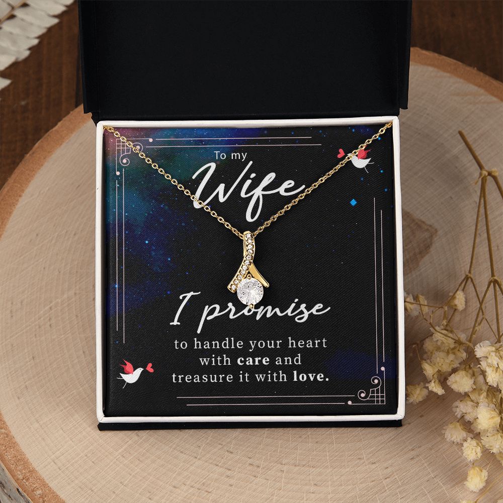 Birthday For Wife, Love Necklace Gifts For Wife From Husband, To My Soulmate Necklace For Women, To My Wife Necklace Wedding Anniversary, I Love You, Love Knot Meaningful Necklace Message Card and Gift Box Styles on Birthday, Christmas, Anniversary Allrui