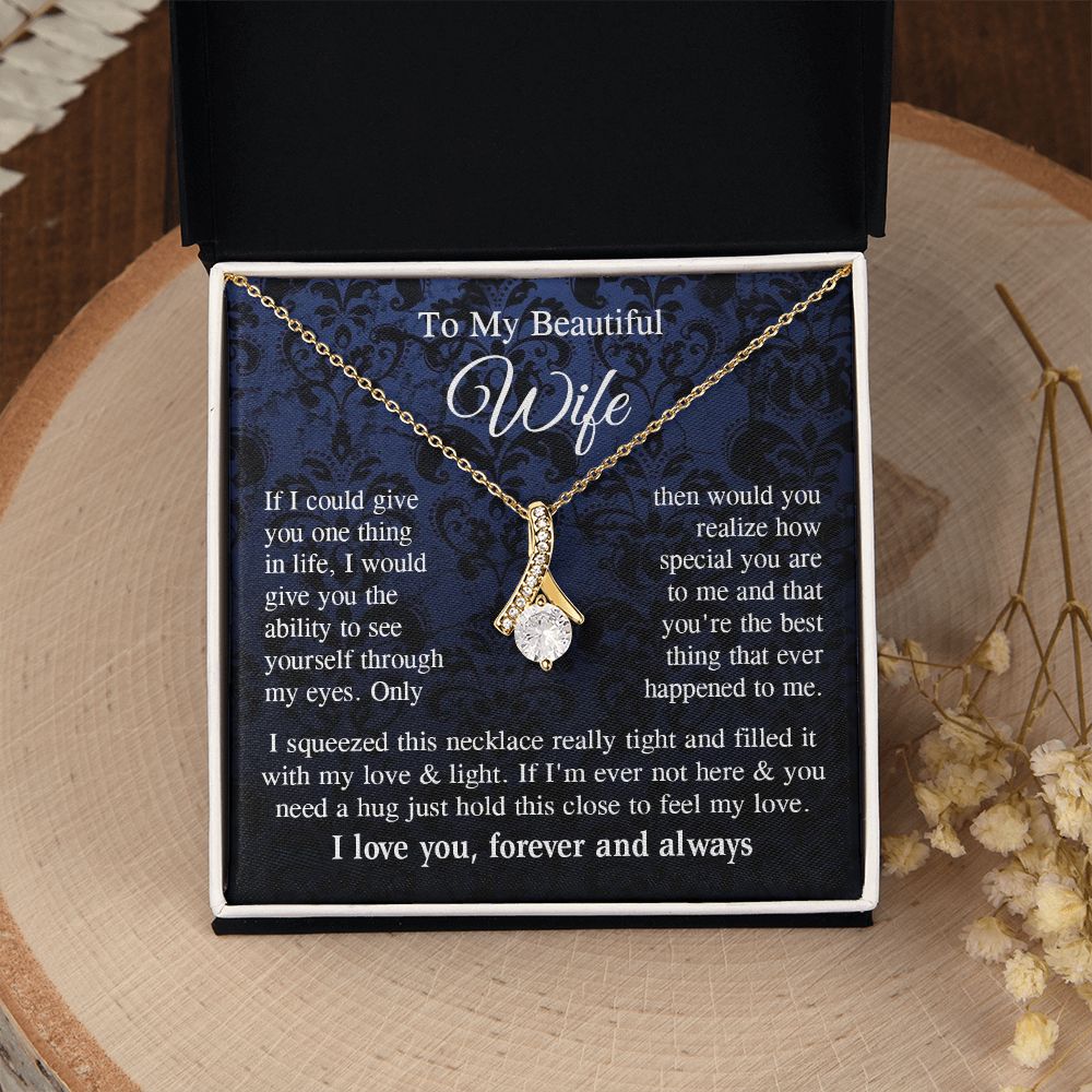 Wife Necklace Gift for Her, Soulmate Jewelry, Necklace for Future Wife, Valentine Anniversary Jewelry for Wife Necklace Gifts from Husband - Soulmate Gift Necklace with Message Card and Gift Box Allruing Necklace