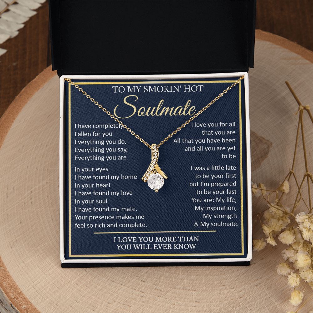 Couples Gifts, To My Smokin Hot Wife Necklace Gifts From Husband, Wedding Anniversary For Wife From Husband, To My Beautiful Wife, Necklace Custom Name Message Card and Gift Box Styles on Birthday, Christmas, Wedding, Anniversary Allruing Necklace