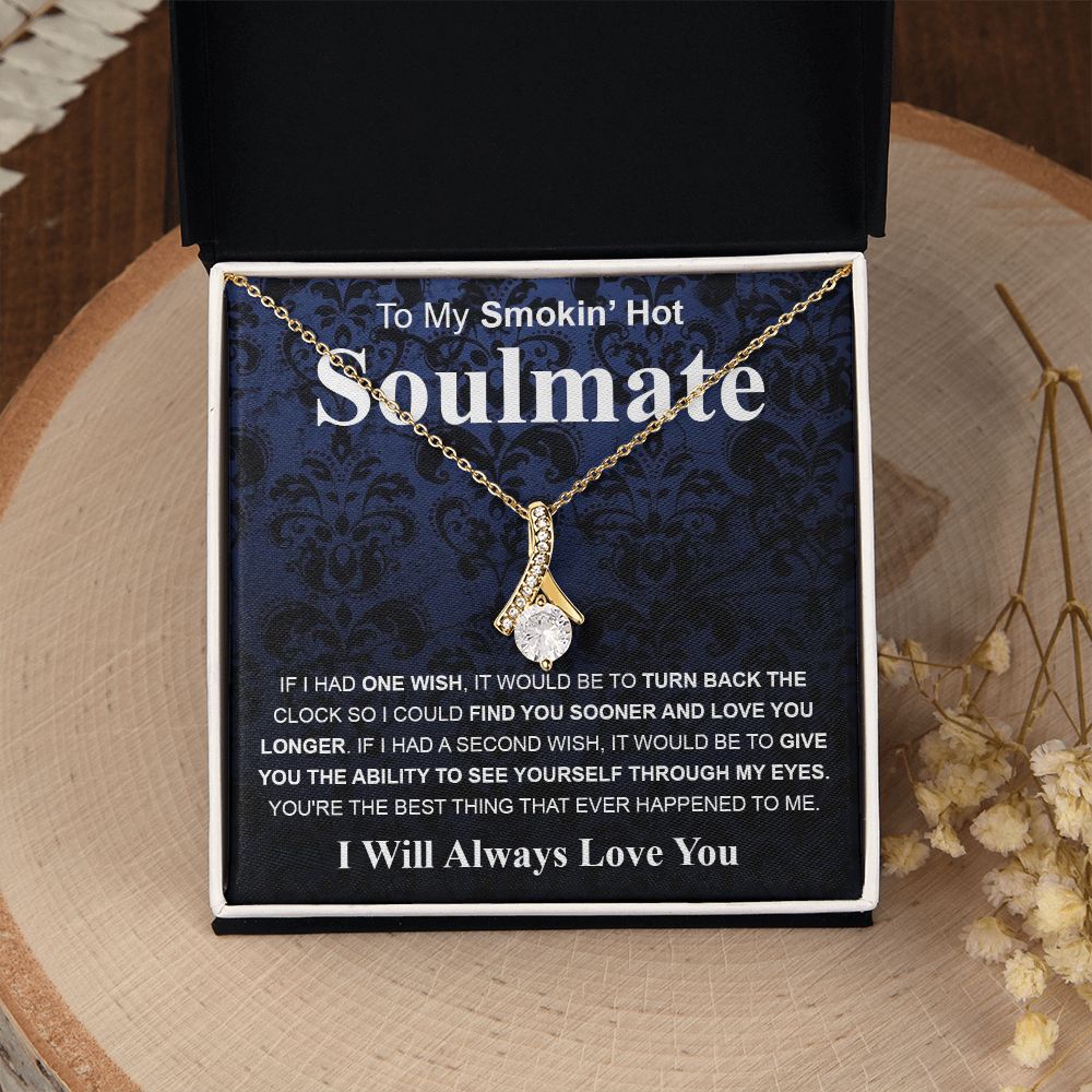 Gifts For Soulmate Birthday Gifts From Husband Necklace Valentines Day, Necklace for Future Soulmate, Wedding Valentine Jewelry for Wife Necklace Gifts from Husband - Soulmate Gift Necklace with Message Card and Gift Box Allruing Necklace