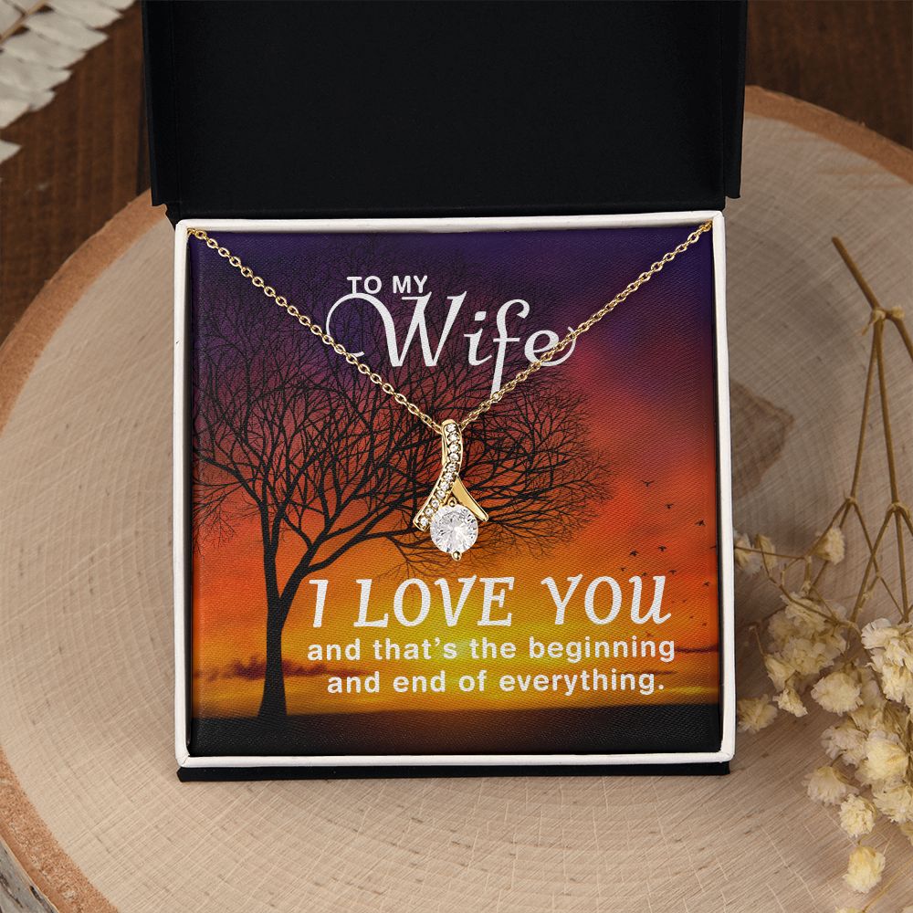 Birthday For Wife, Love Necklace Gifts For Wife From Husband, To My Soulmate Necklace For Women, To My Wife Necklace Wedding Anniversary, Love Knot Meaningful Necklace Message Card and Gift Box Styles on Birthday, Christmas, Anniversary Allruing Necklace