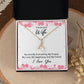 Couples Gifts Necklace To My Beautiful Wife Necklace Gifts For My Wife, I Love You, Love Knot Meaningful Necklace Message Card and Gift Box Styles on Birthday, Christmas, Anniversary Allruing Necklace