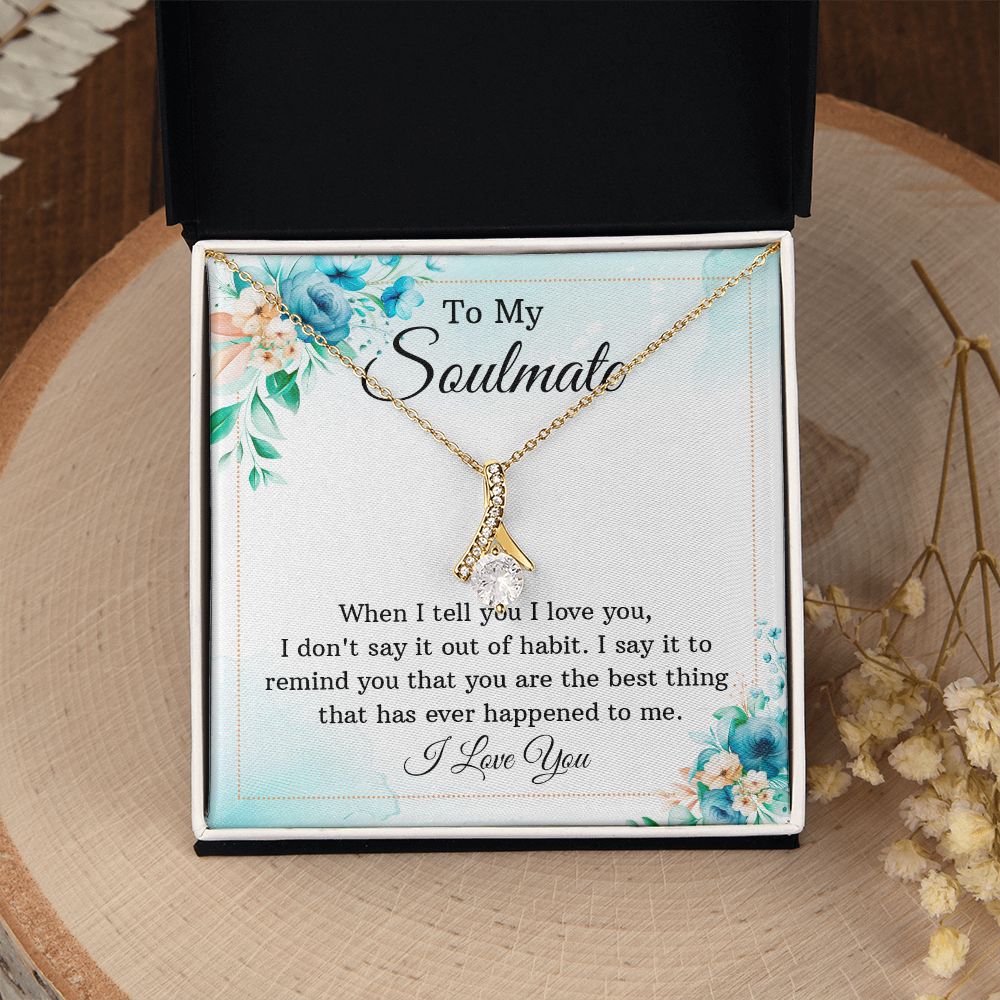 To My Soulmate, To My Wife Necklace, Wife Necklace, Wife Gift, WIfe Gift From Husband, Happy Anniversary, Meaningful Necklace Message Card and Gift Box Styles on Birthday, Christmas, Anniversary Allruing Necklace