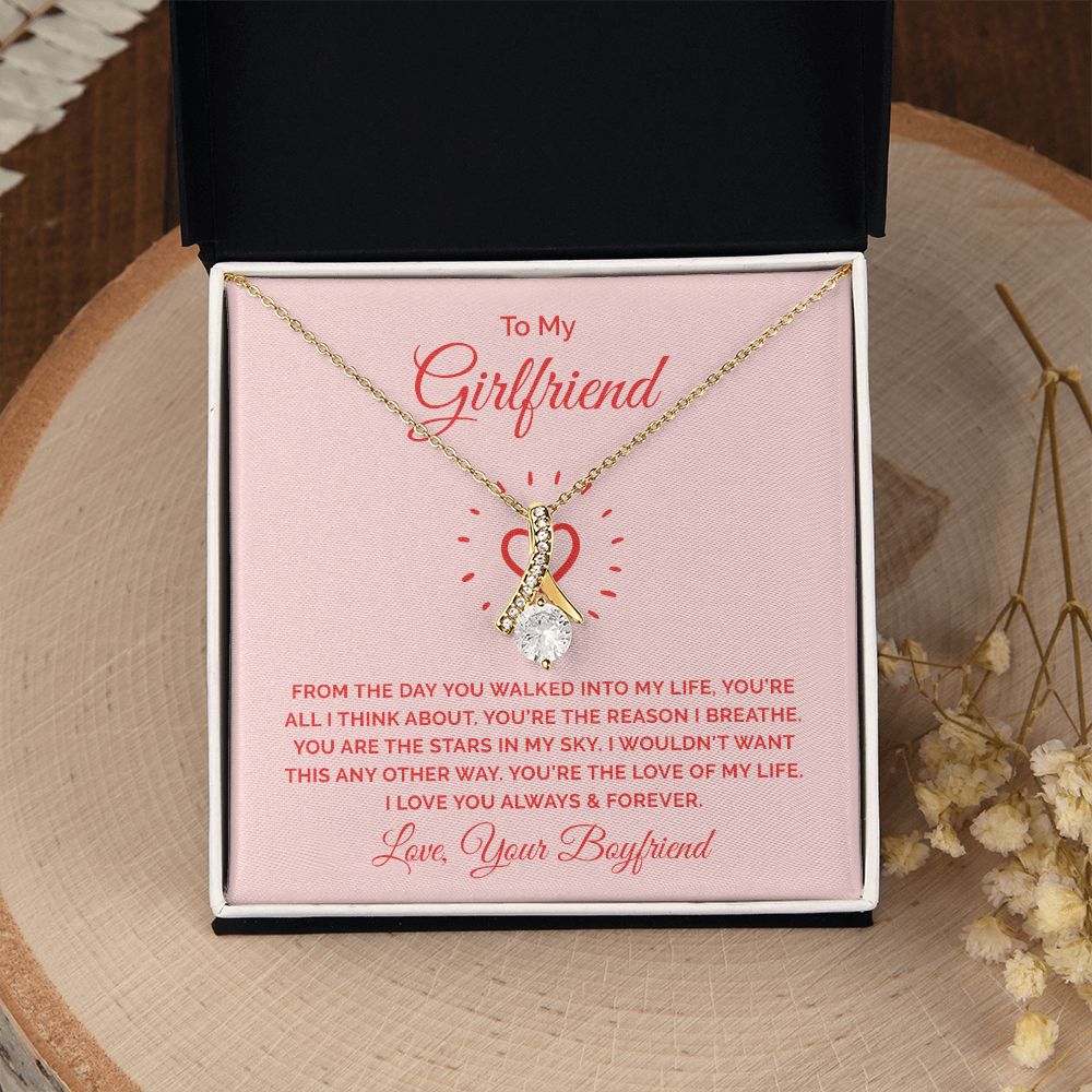 Love Knot Necklace, To My Girlfriend Gifts From Boyfriend, Girlfriend Jewelry, Girlfriend Anniversary For Girlfriend Gift, Necklace Message Card and Gift Box Styles on Birthday, Christmas, Anniversary  Allruing Necklace
