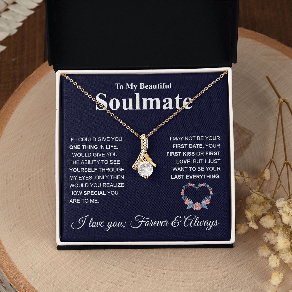 My Beautiful Soulmate Necklace My Last Everything, Promise Necklace For Her, Fiance Gifts For Her, Valentine Gifts For Future Wife With Message Card Box LED, Soulmate Necklace For Women, To My Wife Necklace copy Allruing Necklace