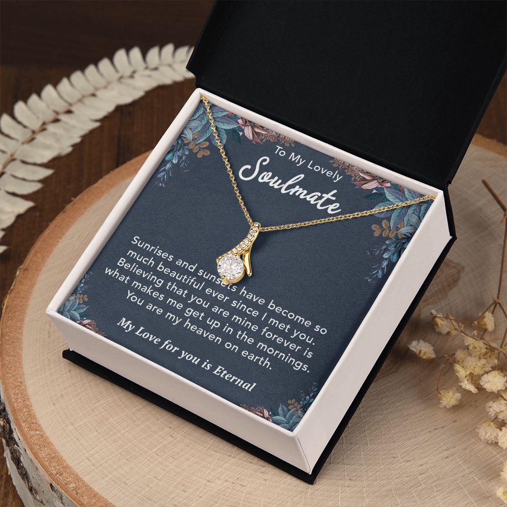 To My Lovely Soulmate Necklace Gift From Husband To My Badass Wife Pendant Birthday Jewelry with Message Card and Gift Box. Gift for Wife. Necklace Gift Set for Wife Necklace Gifts Box Gift Box Styles Allruing Necklace