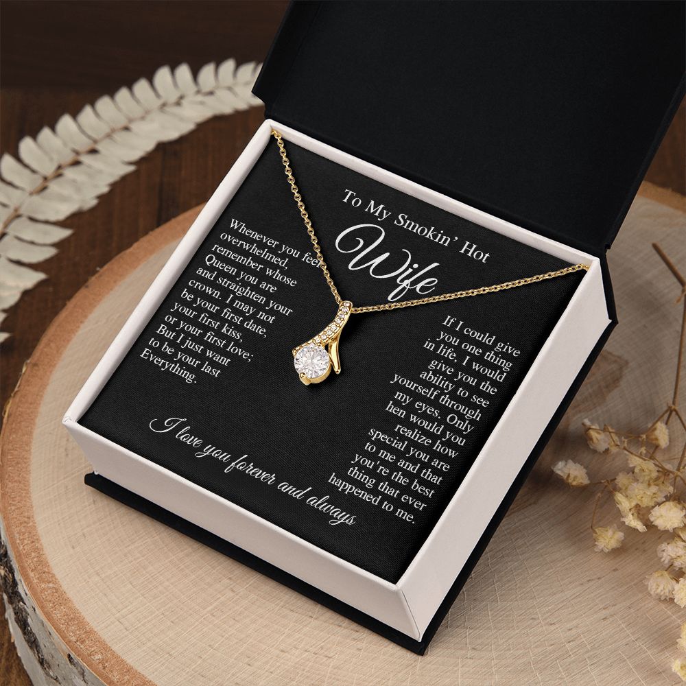 To My Beautiful Soulmate Necklace, Valentine Anniversary Jewelry for Women, Anniversary Gifts For Wife From Husband To My Wife Necklace Message Card and Necklace Gift Box Gift Box Styles on Birthday, Wedding, Anniversary, Valentine Allruing Necklace