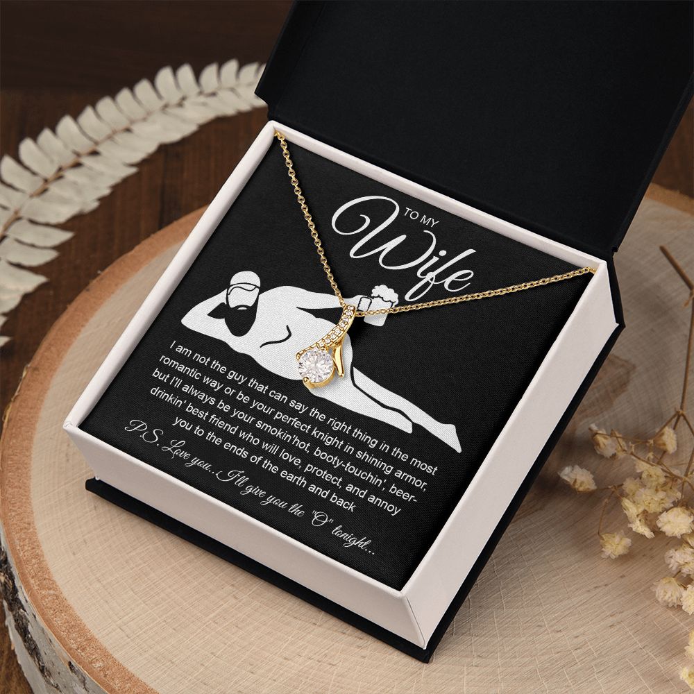 To My Wife Necklace For Women, Funny Gifts For Girlfriend,Valentine Christmas Presents For Girlfriend, Best Birthday Meaningful Gift Ideas For Wife, Women Romantic Jewelry For Her Anniversary Message Card and Gift Box Styles Allruing Necklace