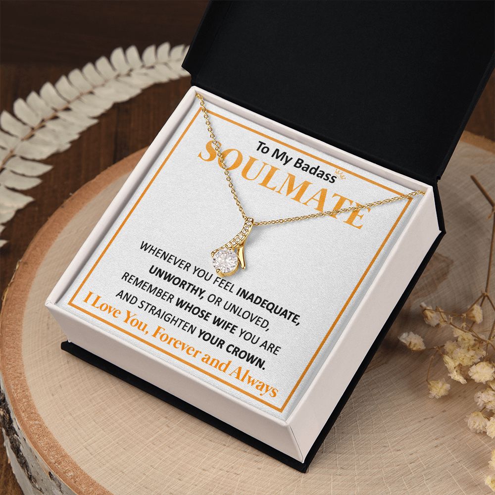 Couples Gifts, To My Dear Wife Necklace Gifts From Husband, Wedding Anniversary Jewelry For Wife From Husband, Wife Birthday From Husband, Necklace Custom Name Message Card and Gift Box Styles on Birthday, Christmas, Wedding, Anniversary Allruing Necklace