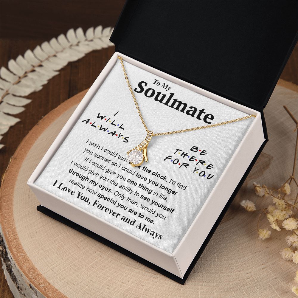 To My Soulmate Necklace To My Future Wife Gifts, Promise Necklace For Her, Fiance Gifts For Her, Valentine Gifts For Soulmate From Husband With Message Card Box LED, Soulmate Necklace For Women, To My Wife Necklace Allruing Necklace