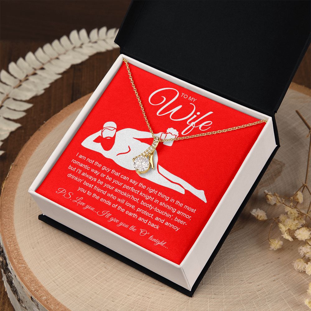 To My Wife Necklace For Women, Funny Gifts For Girlfriend,Valentine Presents For Girlfriend, Best Birthday Meaningful Gift Ideas For Wife, Women Romantic Jewelry For Her Anniversary Message Card and Gift Box Styles  Allruing Necklace