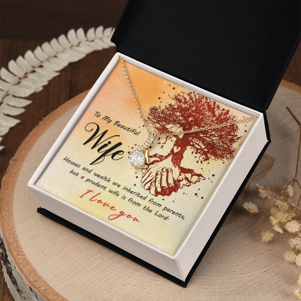 Couples Gifts, Beautiful Wife Necklace Gifts From Husband, Wedding Anniversary Jewelry For Wife From Husband, Wife Birthday From Husband, To My Soulmate Message Card and Gift Box styles On Birthday, Christmas, Anniversary  Allruing Necklace