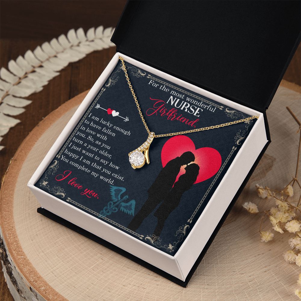Couples Gifts, Nusre Wife Girlfriend Necklace Gifts From Husband, Wedding Anniversary Jewelry For Wife From Husband, Wife Birthday From Husband, To My Beautiful Girlfriend Message Card and Gift Box styles On Birthday, Christmas, Anniversary  Allruing Neck