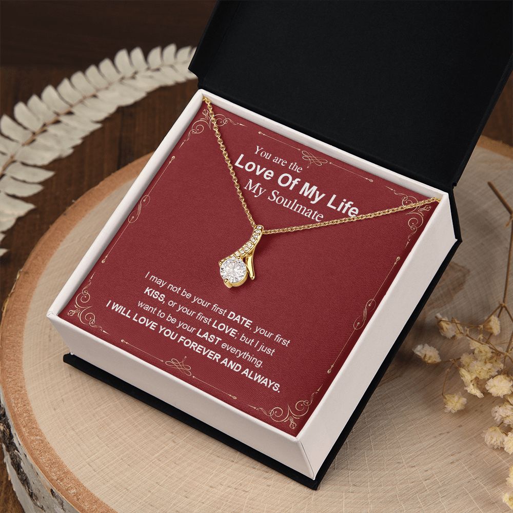 To My Soulmate Necklace, Necklaces For Wife from Husband, Soulmate Necklace to My Future Wife, Necklace For Soulmate with Message Card and Necklace Gift Box Gift Box Styles on Birthday, Christmas, Wedding, Anniversary Allruing Necklace