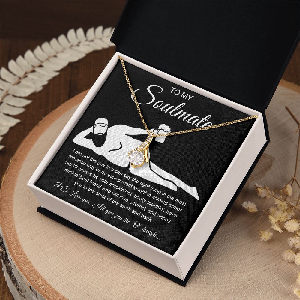 To My Soulmate Necklace For Women, Funny Gifts For Girlfriend,Valentine Christmas Presents For Girlfriend, Best Birthday Meaningful Gift Ideas For Wife, Women Romantic Jewelry For Her Anniversary Message Card and Gift Box Styles Allruing Necklace