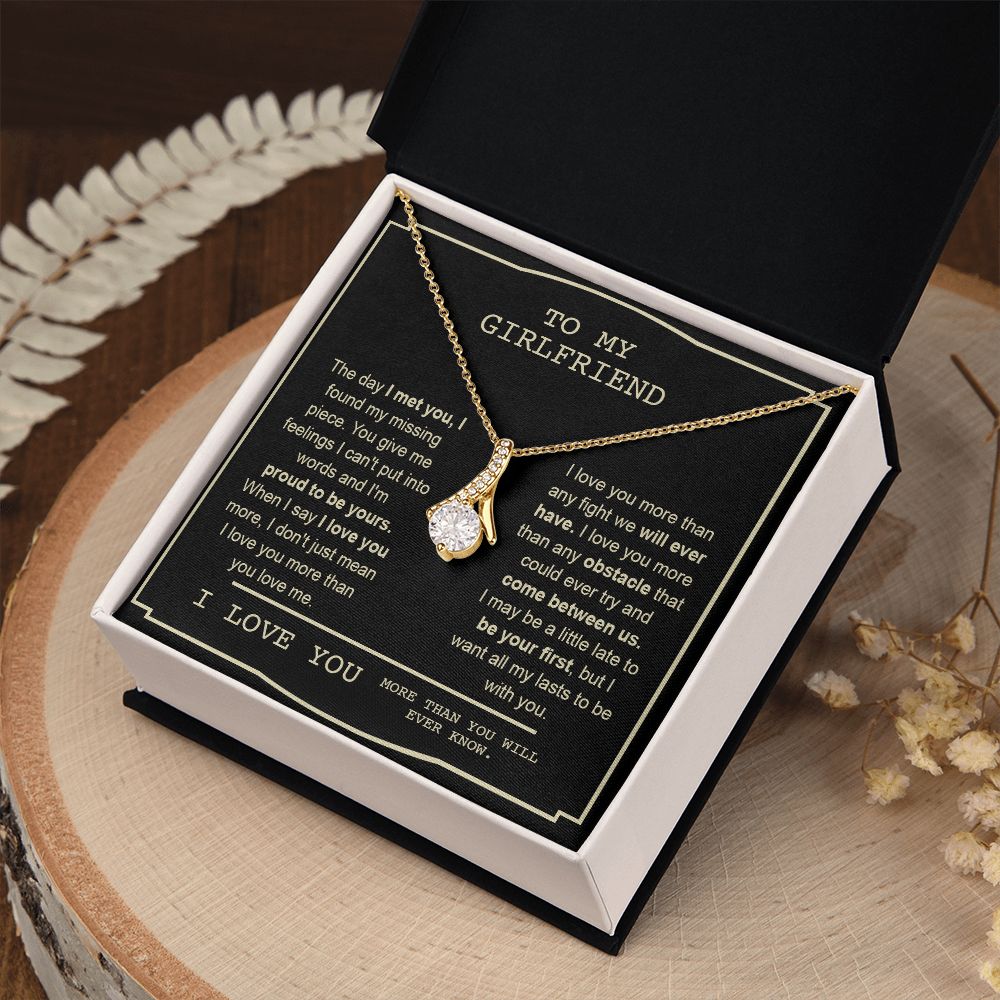 Couples Gifts, To My Boyfriend Necklace Gifts From Husband, Wedding Anniversary Jewelry For Wife From Husband, Necklace Customer Name Message Card and Gift Box styles On Birthday, Christmas, Anniversary Allruing Necklace