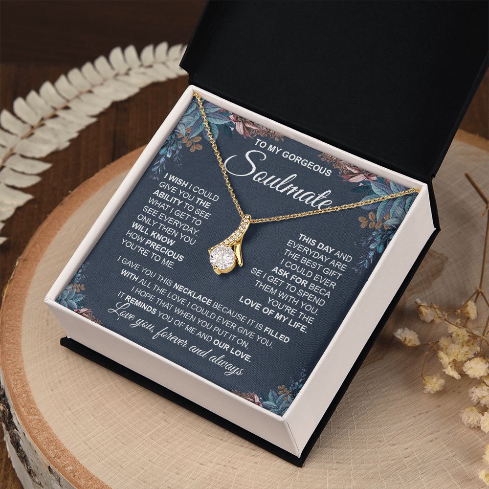 to My Soulmate Necklace from Husband, Necklaces for Wife from Husband, to My Soulmate Necklace for Women, Soulmate Jewelry for Wife Anniversary Jewelry Gifts for Wife Valentine Gifts from Husband Allruing Necklace