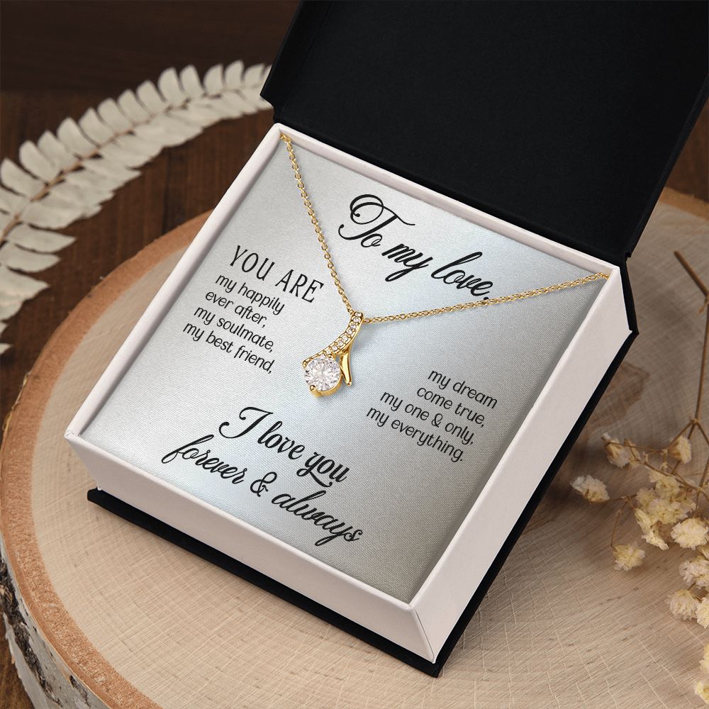 To My Love "Promise NecklaceGift for Fiance, Girlfriend, Future Wife, Wife. Fiance, Girlfriend, Future Wife, Wife Gift, Love Knot Meaningful Necklace Message Card and Gift Box Styles on Birthday, Christmas, Anniversary Allruing Necklace