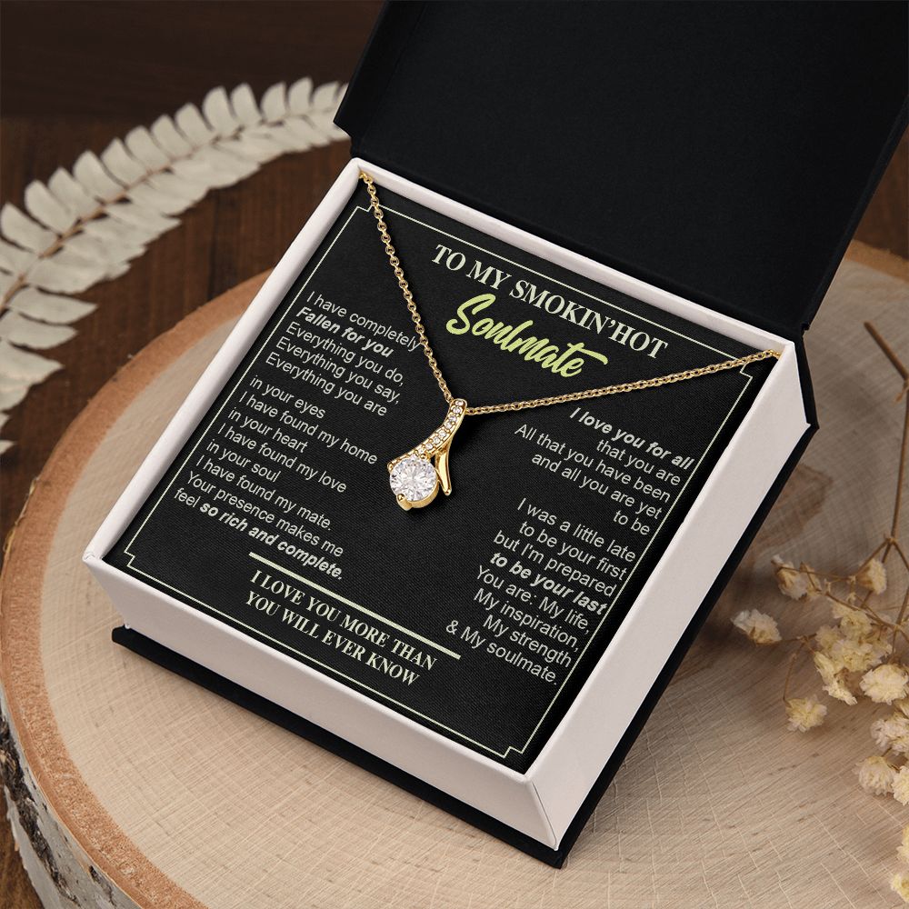 Couples Gifts, Necklace To My Hot Soulmate Necklace Gifts For My Wife with Future Wife Soulmate Girlfriend Necklaces Customer Name Message Card and Gift Box styles On Birthday, Christmas, Anniversary Allruing Necklace