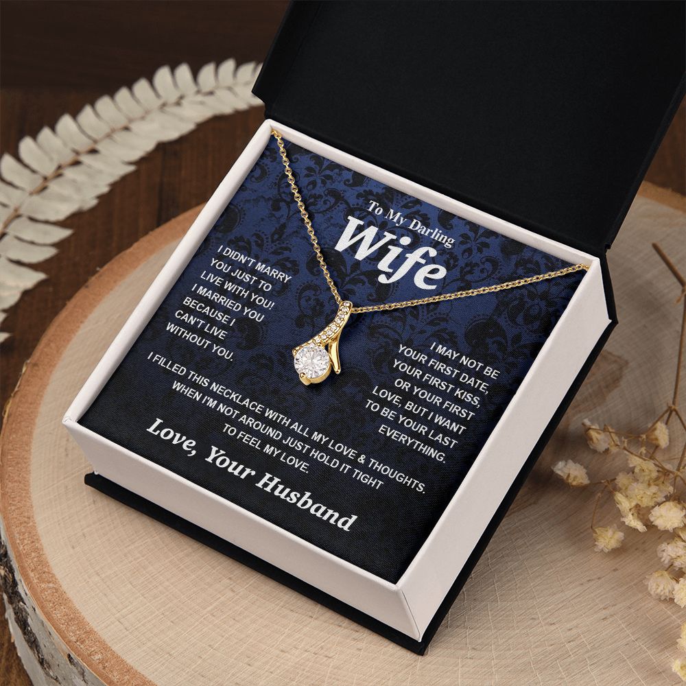Valentine Gifts for Wife Necklace from Husband- Gifts for Wife from Husband, Wedding Gifts for Her Gifts Soulmate Message Card and Necklace Gift Box Gift Box Styles on Birthday, Wedding, Anniversary, Valentine Allruing Necklace