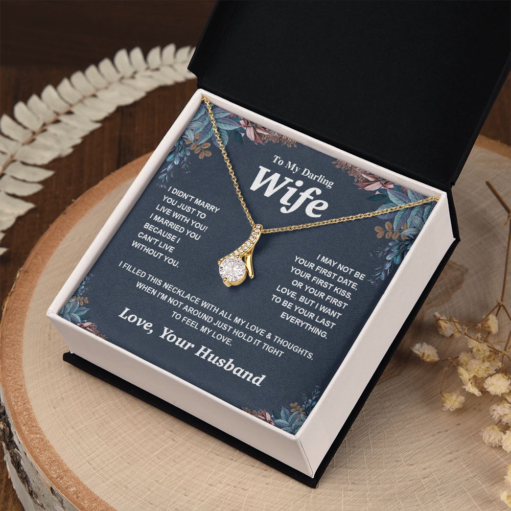 Valentine Gifts for Wife Necklace from Husband, Gifts for Wife from Husband, Valentine Gifts for Her Gifts Soulmate Message Card and Necklace Gift Box Gift Box Styles on Birthday, Wedding, Anniversary, Valentine Allruing Necklace