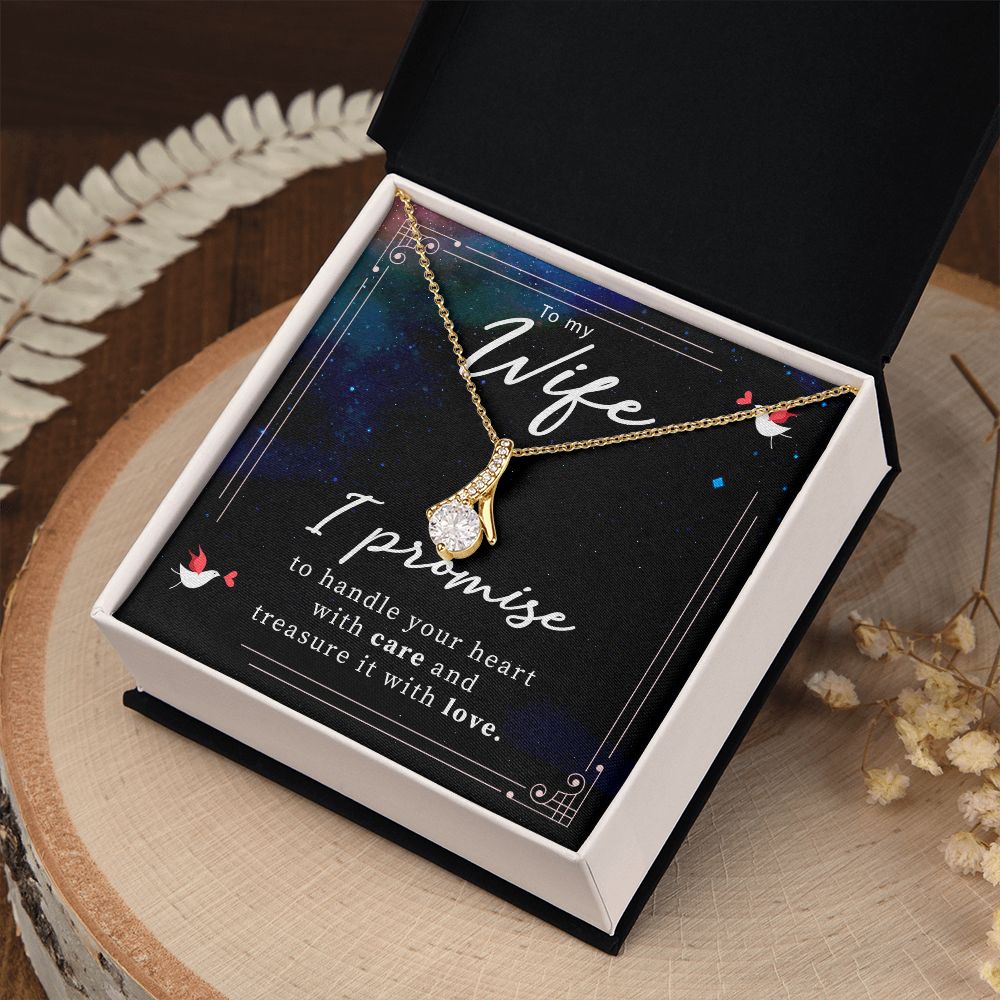 Birthday For Wife, Love Necklace Gifts For Wife From Husband, To My Soulmate Necklace For Women, To My Wife Necklace Wedding Anniversary, I Love You, Love Knot Meaningful Necklace Message Card and Gift Box Styles on Birthday, Christmas, Anniversary Allrui