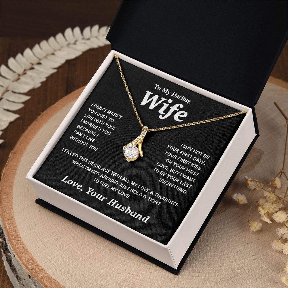 Valentine Gifts for Wife Necklace from Husband- Gifts for Wife from Husband, Valentine Gifts for Her Gifts Soulmate Message Card and Necklace Gift Box Gift Box Styles on Birthday, Wedding, Anniversary, Valentine Allruing Necklace