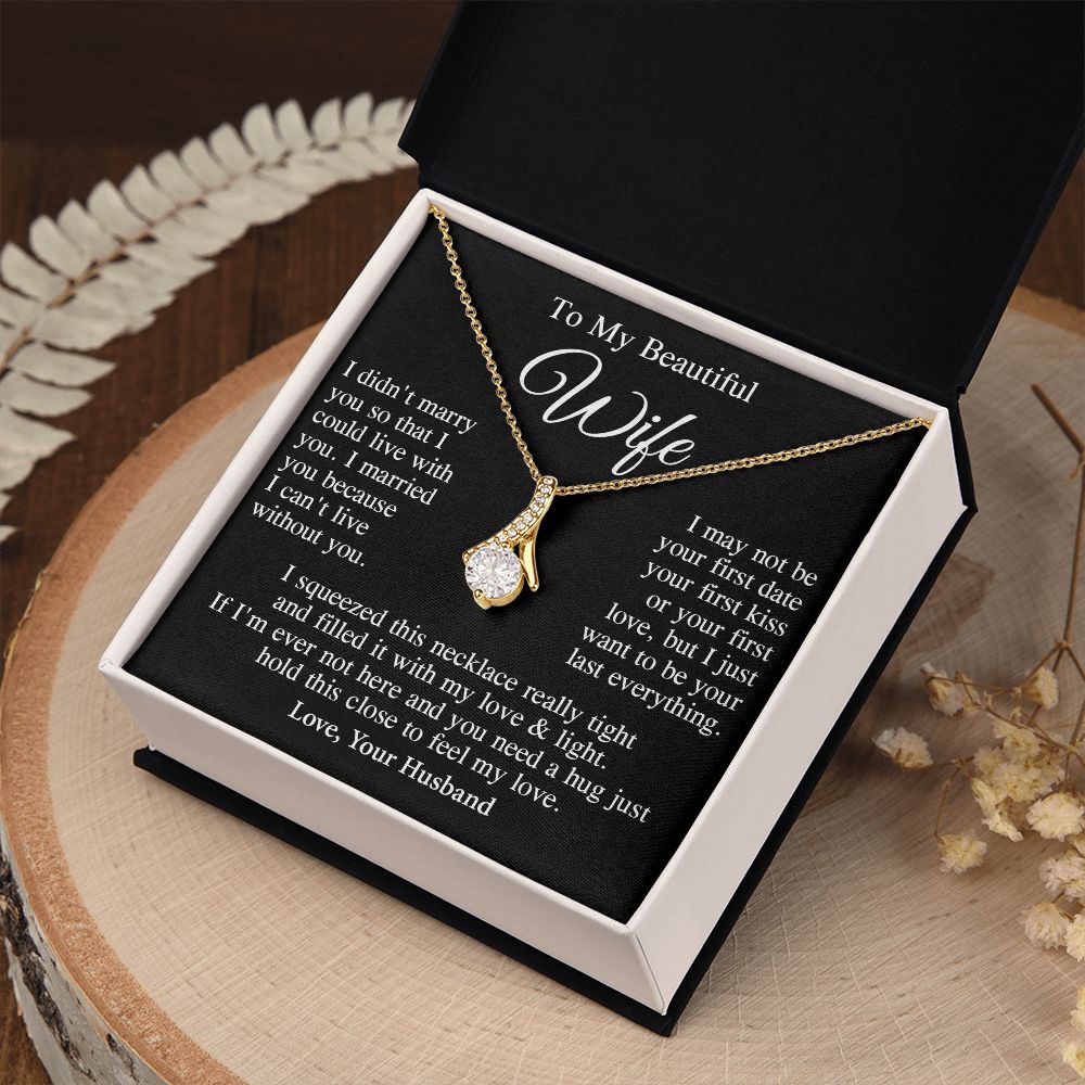 Wife Necklace Gift From Husband, Anniversary Romantic Gifts for Wife from Husband, Wife Birthday Gifts Message Card and Necklace Gifts Box Gift Box Styles on Birthday, Wedding, Anniversary, Valentine Allruing Necklace