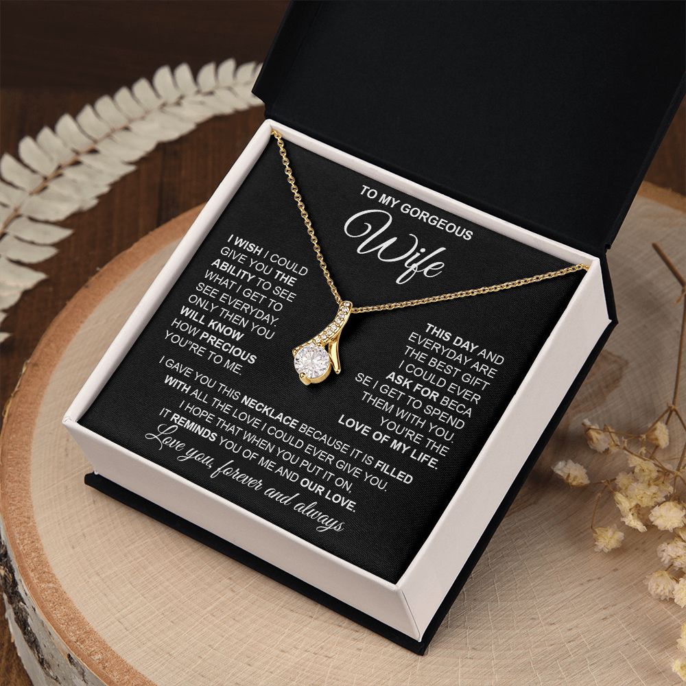 to My Wife Necklace from Husband, Necklaces for Wife from Husband, to My Soulmate Necklace for Women, Soulmate Jewelry for Wife Valentine Jewelry Gifts for Wife Birthday Gifts from Husband Allruing Necklace
