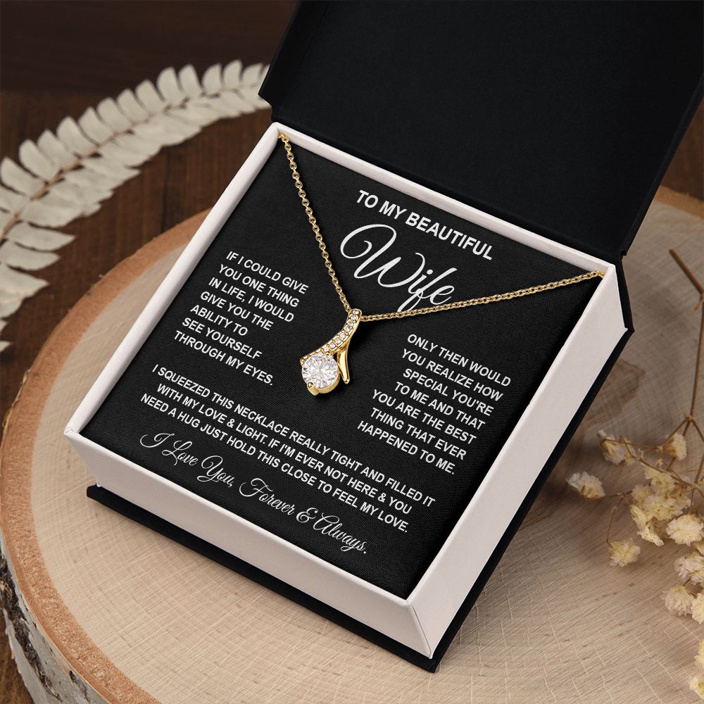 Soulmate Necklace Gifts From Husband, For Wife From Husband, Wife Gifts From Husband, Necklaces For Wife From Husband To My Wife Necklace Message Card and Necklace Gift Box Gift Box Styles on Birthday, Wedding, Anniversary, Valentine Allruing Necklace