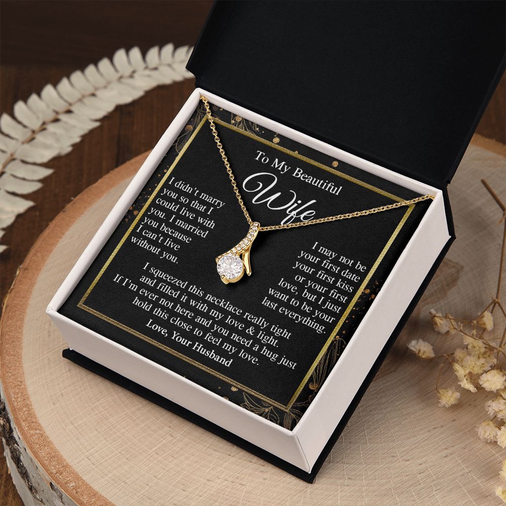 Wife Necklace Gift From Husband, Anniversary Romantic Gifts for Wife from Husband, Wife Wedding Gifts Message Card and Necklace Gifts Box Gift Box Styles on Birthday, Wedding, Anniversary, Valentine Allruing Necklace