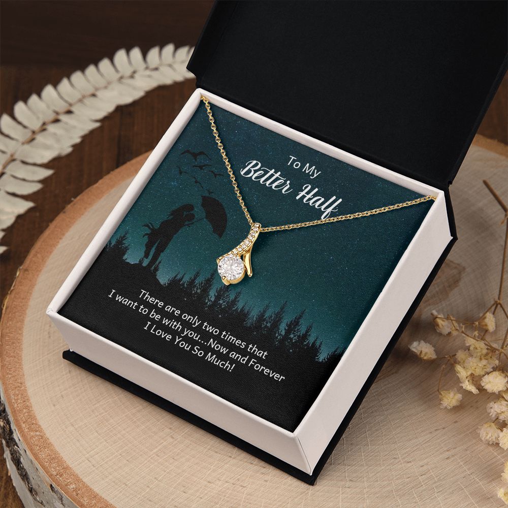Couples Gifts Necklace To My Better Half Necklace Gifts For My Wife, I Love You, Happy Anniversary My Love, Love Knot Meaningful Necklace Message Card and Gift Box Styles on Birthday, Christmas, Anniversary Allruing Necklace