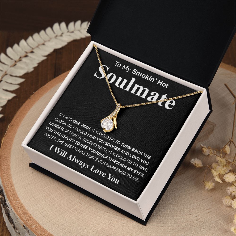 Gifts For Soulmate Birthday Gifts From Husband Necklace Valentines Day, Necklace for Future Soulmate, Valentine Anniversary Jewelry for Wife Necklace Gifts from Husband - Soulmate Gift Necklace with Message Card and Gift Box Allruing Necklace