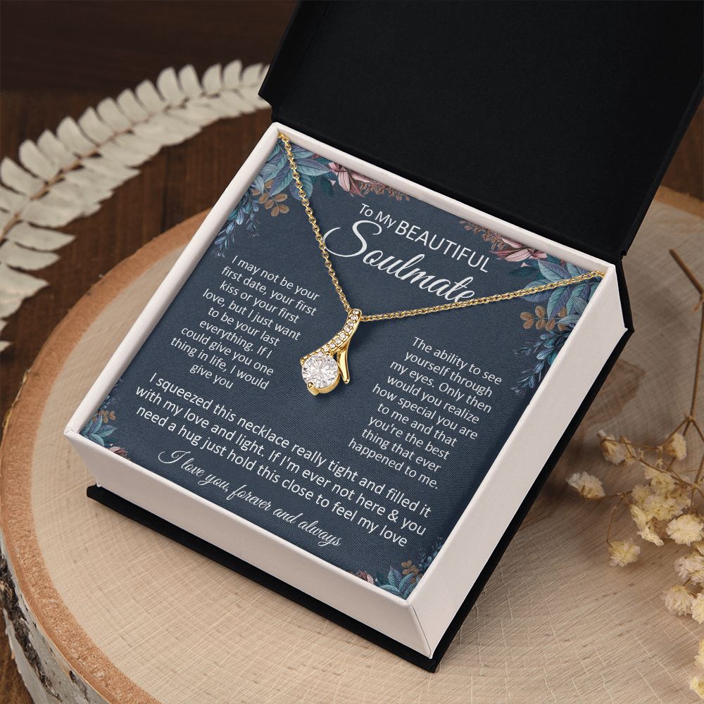 Couples Gifts, To My Dear Wife Necklace Gifts From Husband, Wedding Anniversary Jewelry For Wife From Husband, Wife Birthday From Husband, Necklace Custom Name Message Card and Gift Box Styles on Birthday, Christmas, Wedding, Anniversary\ Allruing Necklac