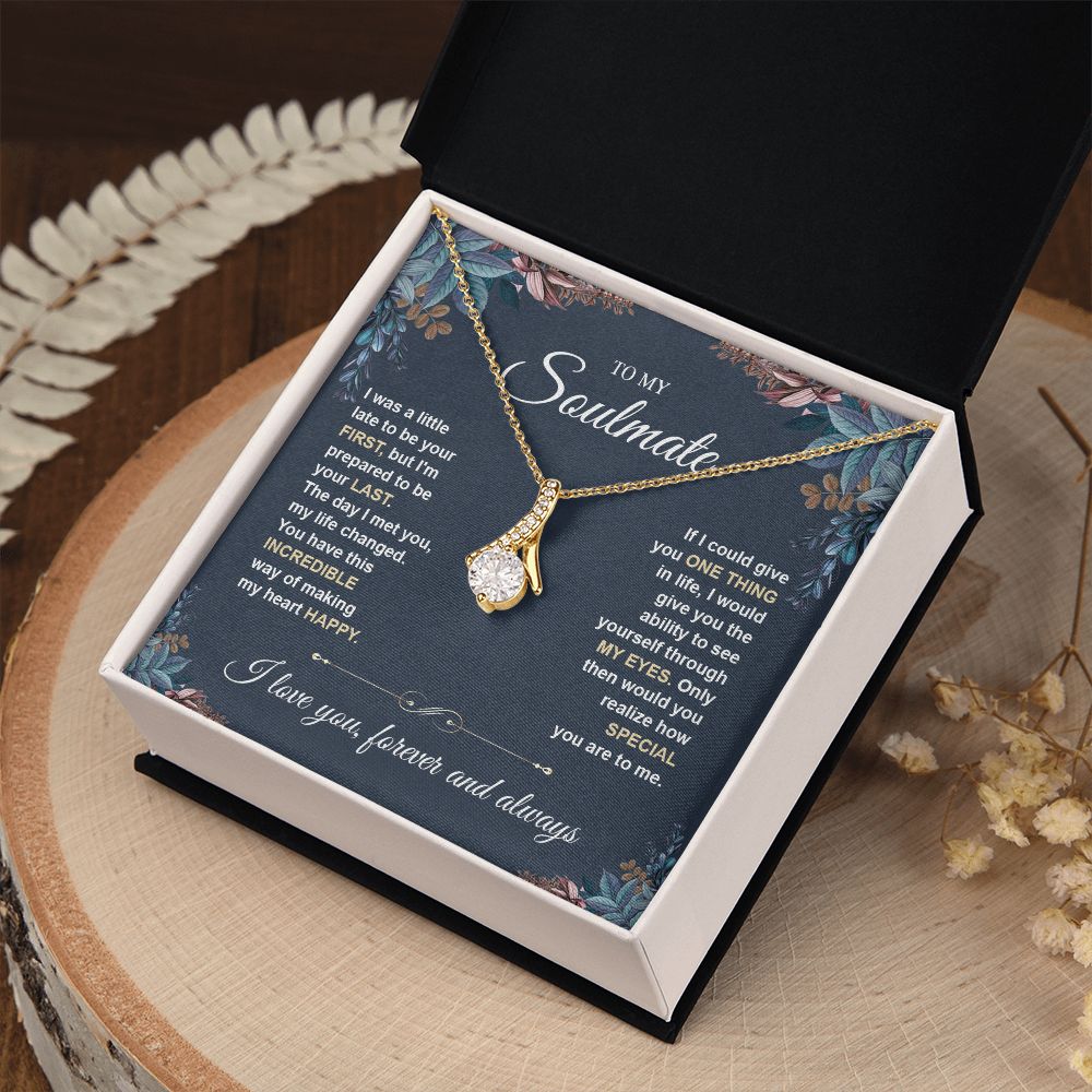 To My Soulmate Necklace for Women, Necklaces Gift For Wife from Husband, Soulmate Jewelry to My Future Wife Necklace, Necklace For Girlfriend with Message Card and Necklace Gift Box Gift Box Styles on Birthday, Christmas, Wedding, Anniversary Allruing Nec
