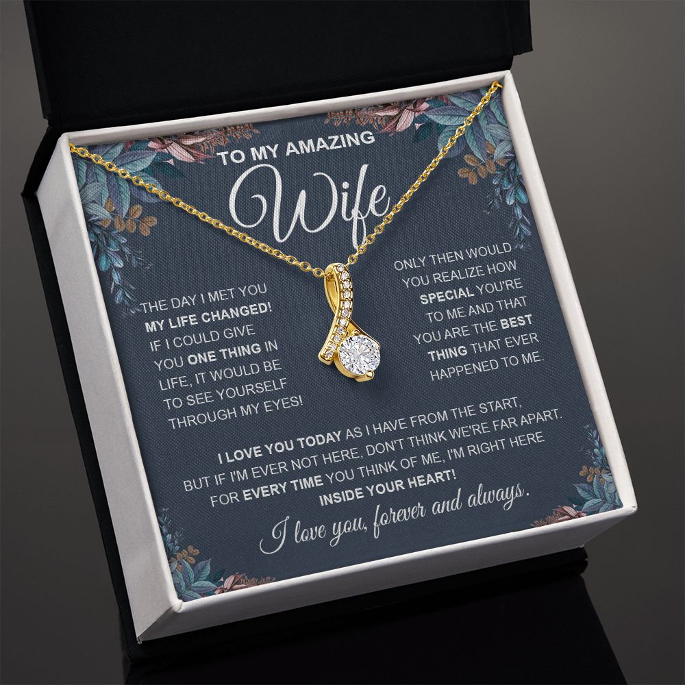 to My Wife Necklace, Soulmate Jewelry for Women, Wife Gifts from Husband, Wedding Necklace for Wife Soulmate Gifts Future Wife Necklace Message Card and Gift Box Styles on Birthday, Wedding, Anniversary, Valentine Allruing Necklace
