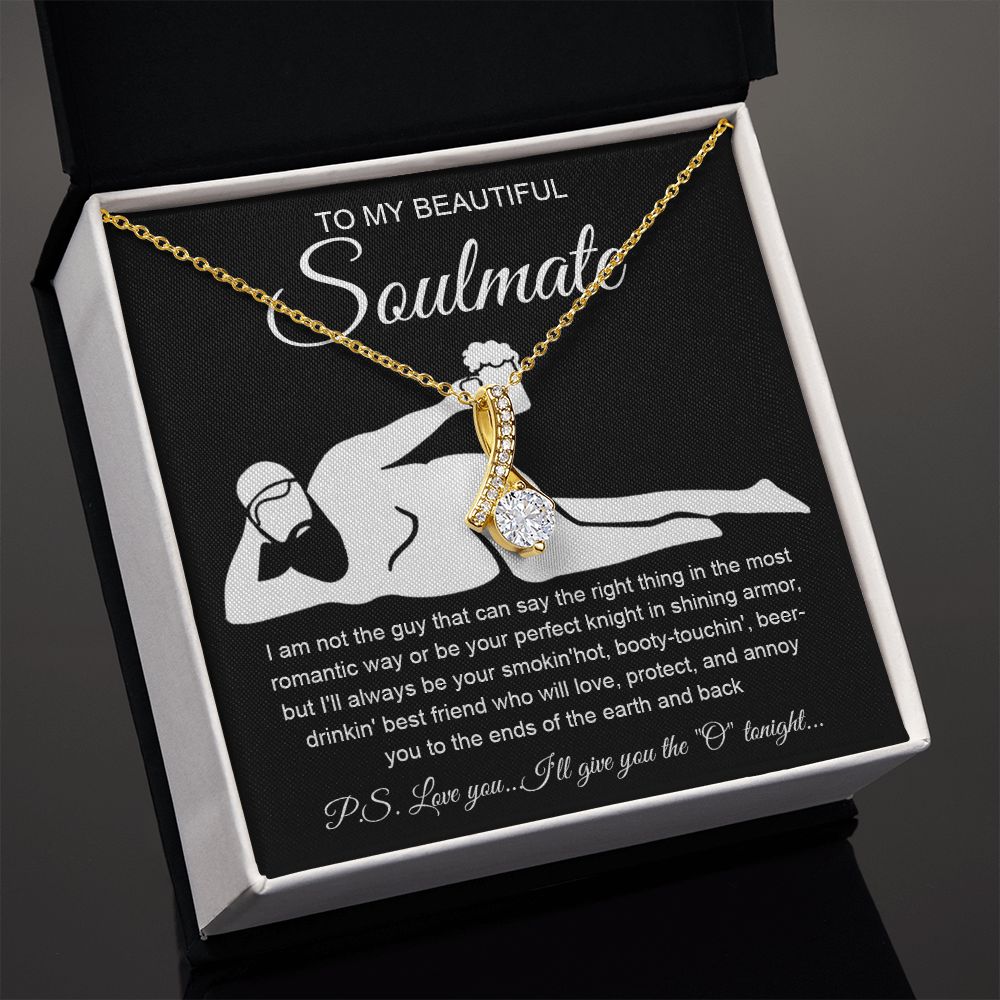 To My Beautiful Soulmate Necklace For Women, Funny Gifts For Girlfriend,Valentine Christmas Presents For Girlfriend, Best Birthday Meaningful Gift Ideas For Wife, Women Romantic Jewelry For Her Anniversary Message Card and Gift Box Styles Allruing Necklac