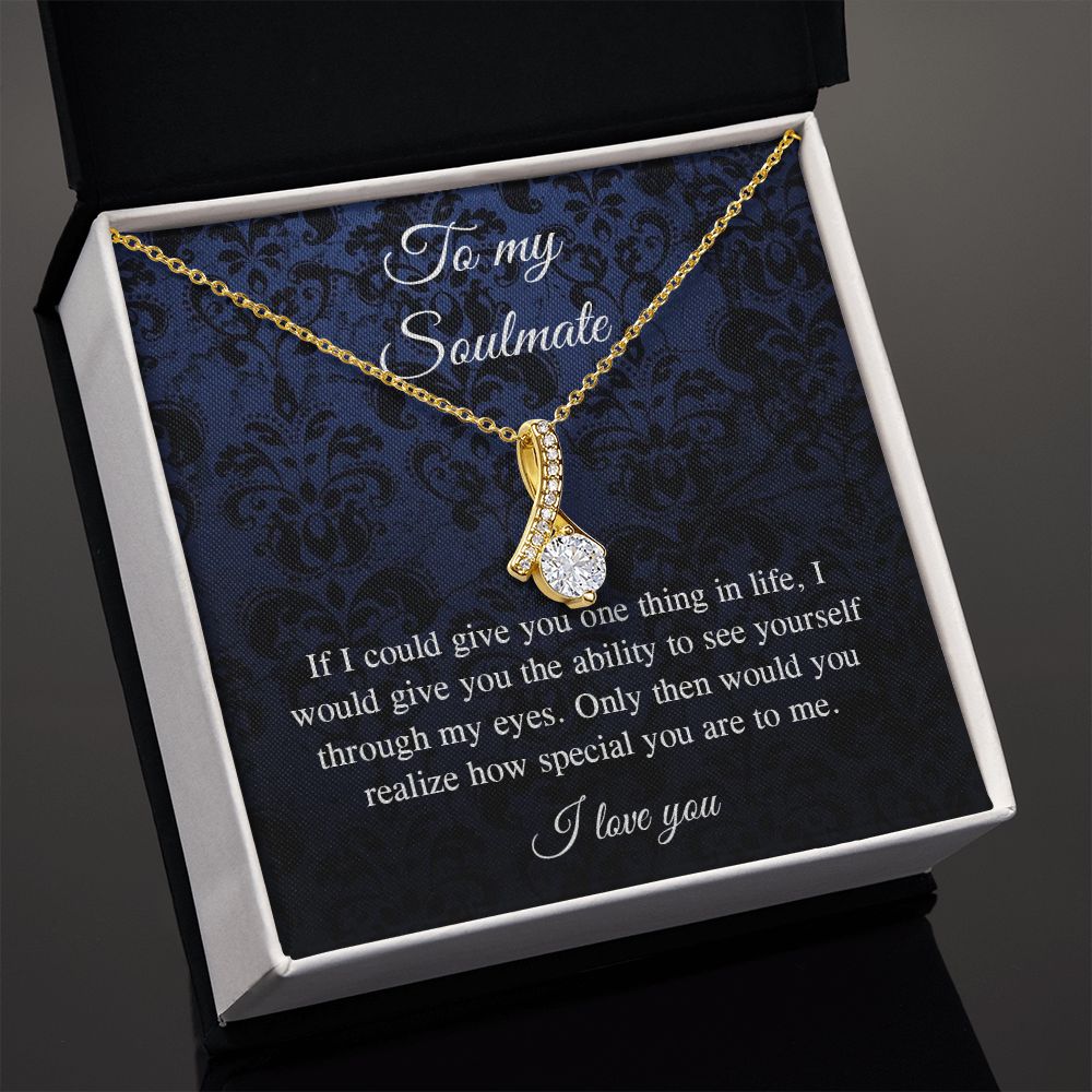Couples Gifts Necklace To My Soulmate Necklace, Necklace Gifts For Wife From Husband Jewelry Romantic Gifts For My Wife Necklace Custom Name Message Card and Gift Box Styles on Birthday, Christmas, Wedding, Anniversary, Valentine Allruing Necklace