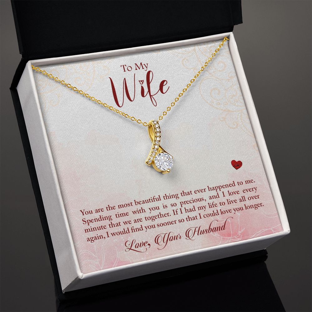Couples Gifts,My Wife Girlfriend Necklace Gifts From Husband, Wedding Anniversary Jewelry For Wife From Husband, Wife Birthday From Husband, To My Beautiful Wife Girlfriend Message Card and Gift Box styles On Birthday, Christmas, Anniversary  Allruing Nec