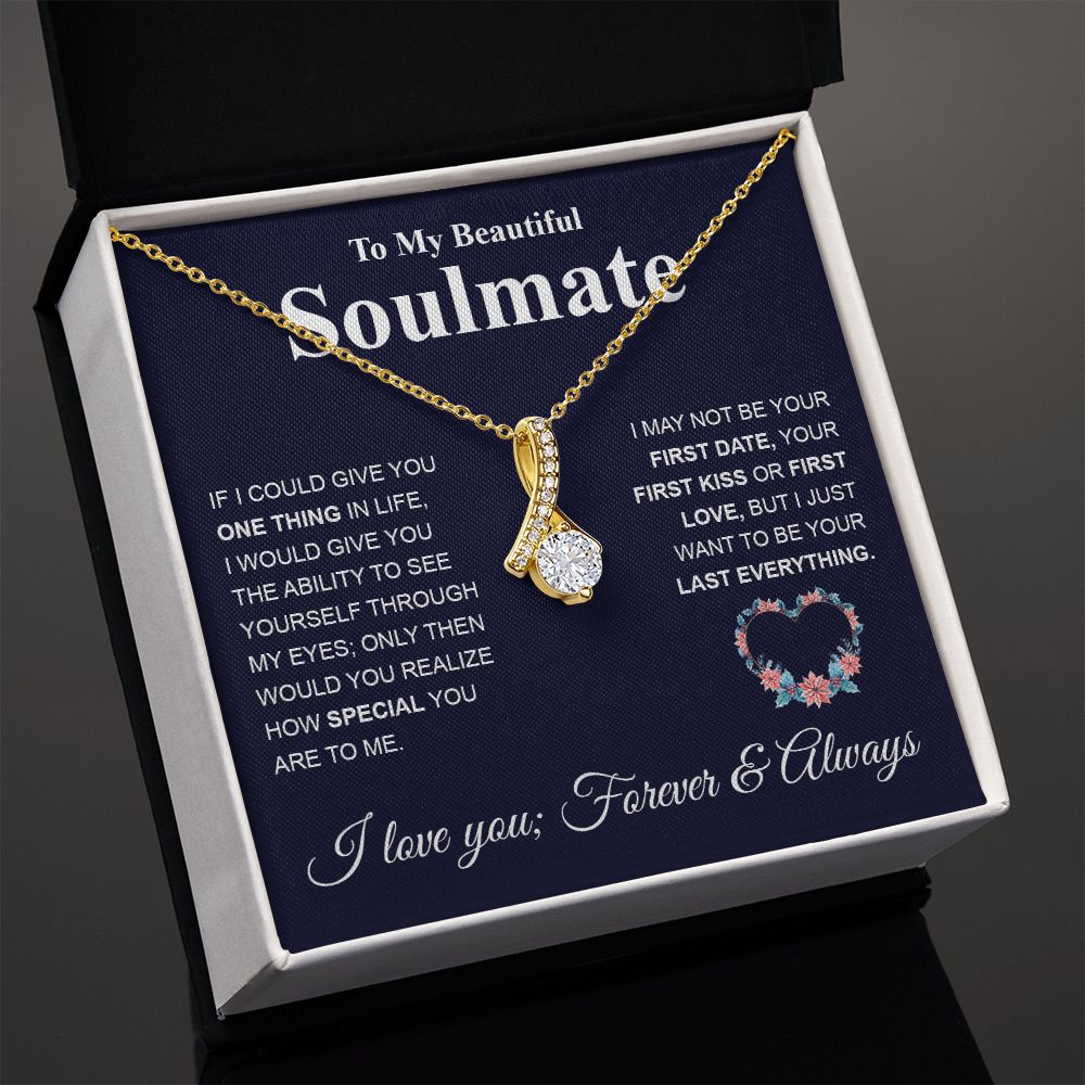 My Beautiful Soulmate Necklace My Last Everything, Promise Necklace For Her, Fiance Gifts For Her, Valentine Gifts For Future Wife With Message Card Box LED, Soulmate Necklace For Women, To My Wife Necklace copy Allruing Necklace