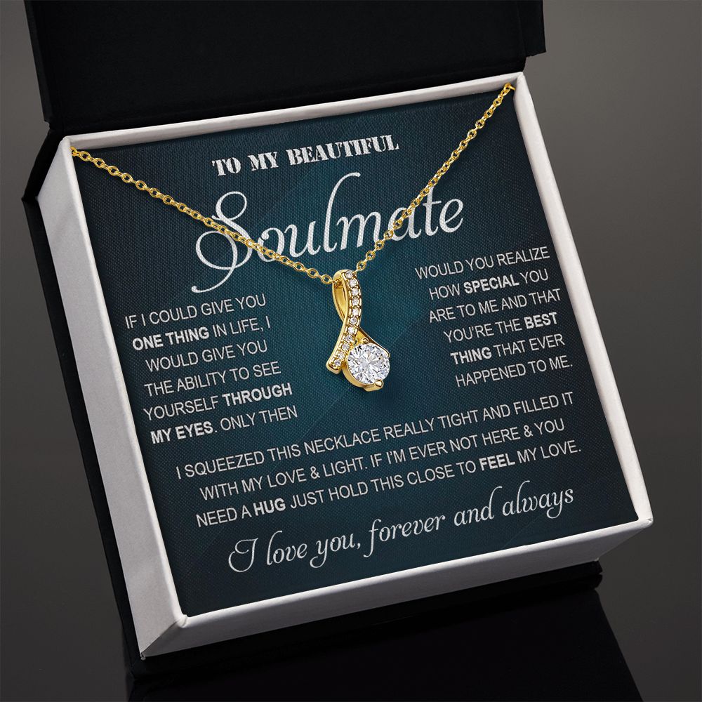 Personalized Valentine Gift For Wife, To My Soulmate Necklace For Women, Soulmate Necklace, To My Wife Necklace From Husband, Necklace Custom Name Message Card and Gift Box Styles on Birthday, Christmas, Wedding, Anniversary Allruing Necklace