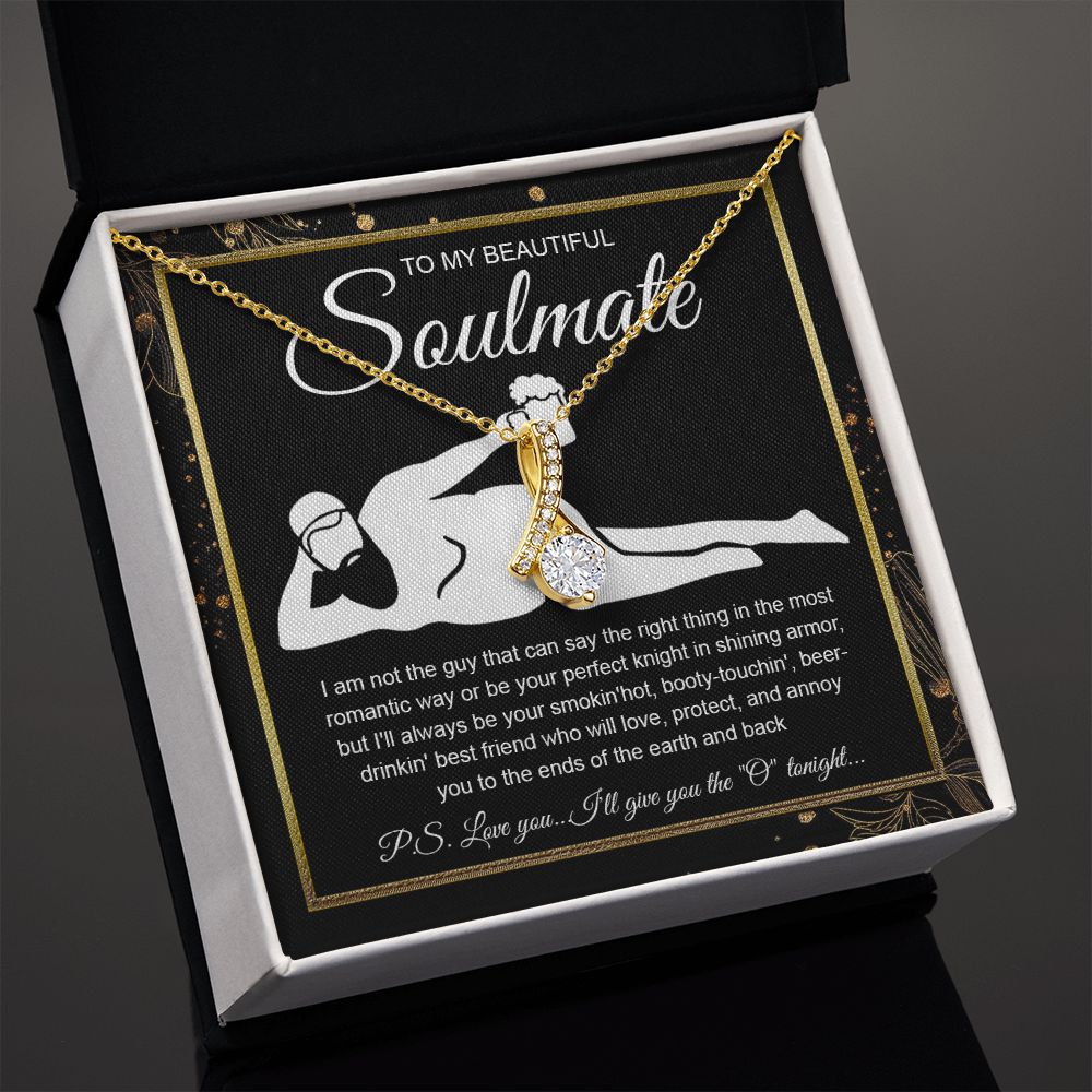 To My Beautiful Soulmate Necklace For Women, Funny Gifts For Girlfriend,Valentine Christmas Presents For Girlfriend, Best Birthday Meaningful Gift Ideas For Wife, Women Romantic Jewelry For Her Wedding Message Card and Gift Box Styles Allruing Necklace