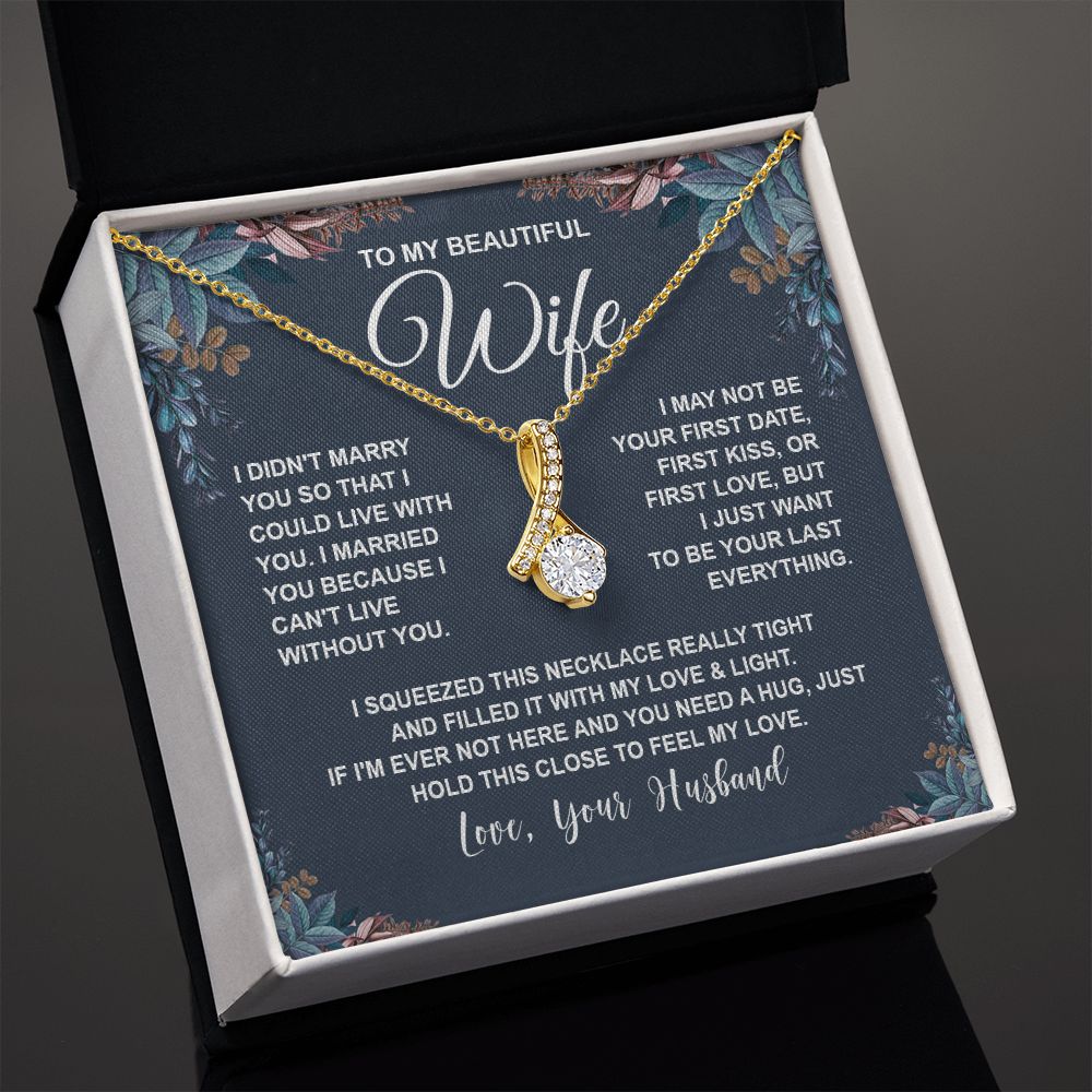 Wife Necklace Gifts From Husband, For Wife From Husband, Soulmate Gifts From Husband, Necklaces For Wife From Husband To My Wife Necklace Message Card and Necklace Gift Box Gift Box Styles on Birthday, Wedding, Anniversary, Valentine Allruing Necklace